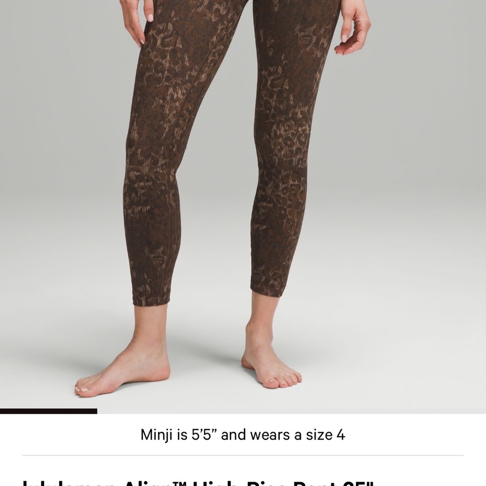 lululelon align size 4 nwt Brown Leopard Print Leggings